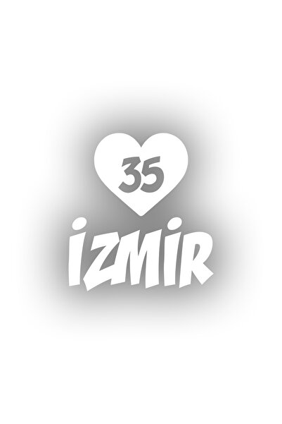 Reysa Tasarım ملصق سيارة قلب 35 إزمير مقاس 17x17 سم أبيض