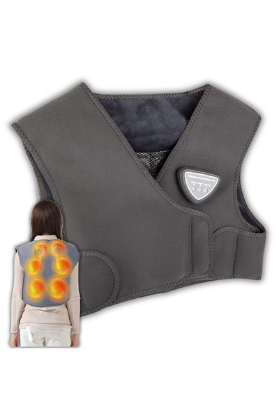 Velixo Electric Heated Vest, 3 Heat Levels, 3 Massage Modes, Back & Shoulder Relief, Adjustable, Safe