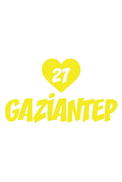 Reysa Tasarım ملصق سيارة قلب 27 غازي عنتاب مقاس 17x17 سم أصفر