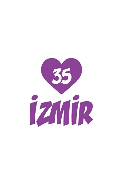 Reysa Tasarım ملصق سيارة قلب 35 إزمير مقاس 17x17 سم أرجواني