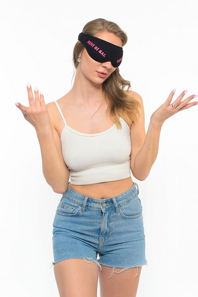 AY'S SHOP ONLİNE Mască de dormit unisex din bumbac lavabilă Anti-lumină Black Me Bi Sal Eye Patch