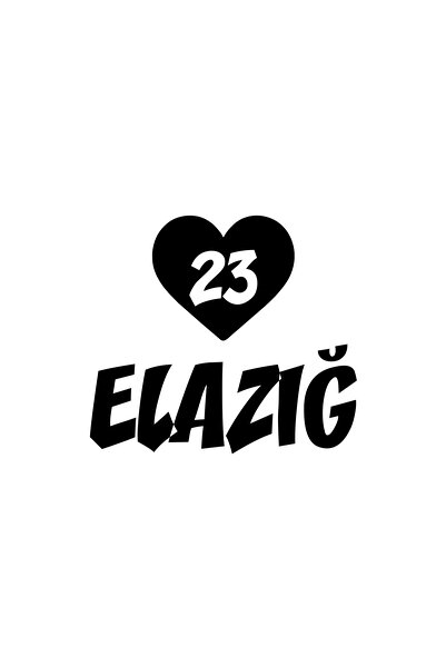 Reysa Tasarım ملصق سيارة على شكل قلب 23 Elazığ مقاس 17 × 17 سم باللون الأسود