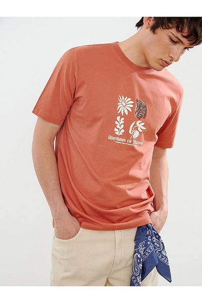 LC Waikiki Xside Crew Neck Floral Combed Cotton Men's T-Shirt