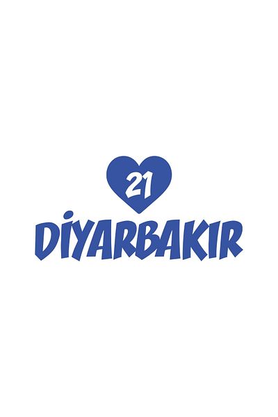 Reysa Tasarım Heart 21 Diyarbakır Car Sticker 17X17 cm Blue