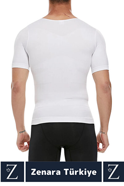 Zenara Gynecomastia Erect Posture Chest Belly Tightening Firming Ultra Flexible Men's Undershirt Corset 2 Pieces