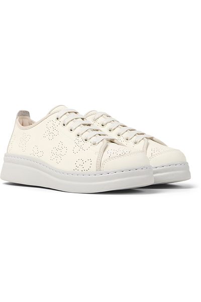 CAMPER Women's White Platform Authentic Leather Sneaker, Soft Sole & Everyday Comfort RunnerUp