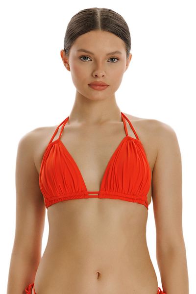 ZEKİ Zeki Orange Draped Bikini Top