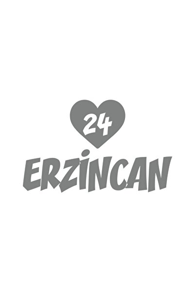 Reysa Tasarım ملصق سيارة على شكل قلب 24 إرزينجان مقاس 17 × 17 سم باللون الرمادي