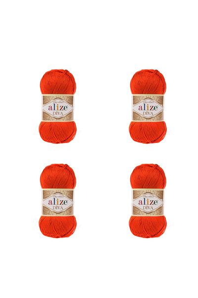 Alize 4 Pieces Diva - 37 - Mercerized Thin Thread Bikini Bustier Blouse Knitting Thread Knitting Crop Models