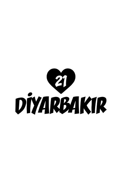 Reysa Tasarım Heart 21 Diyarbakır Car Sticker 17X17 cm Black