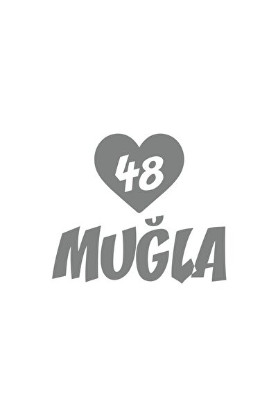 Reysa Tasarım ملصق سيارة على شكل قلب 48 موغلي مقاس 17 × 17 سم باللون الرمادي