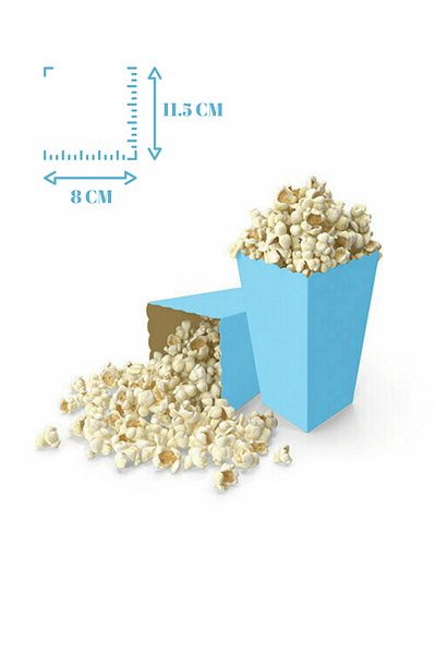 Mielibon 8-Piece Blue Corn Box Popcorn Box Party Presentation Set