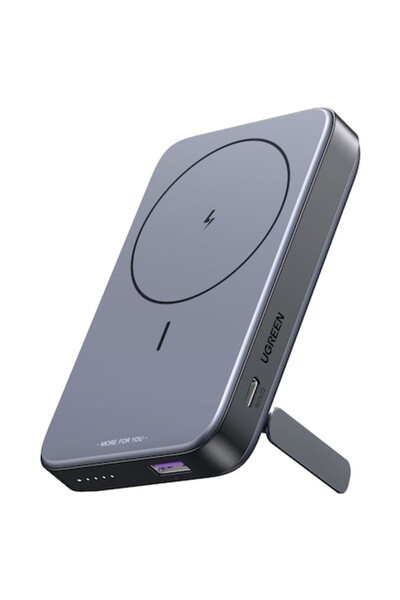 Ugreen Baterie externă magnetică UGREEN 10.000 mAh, wireless, PD 20W, USB-C, USB-A, cu suport pliabil, MagSafe