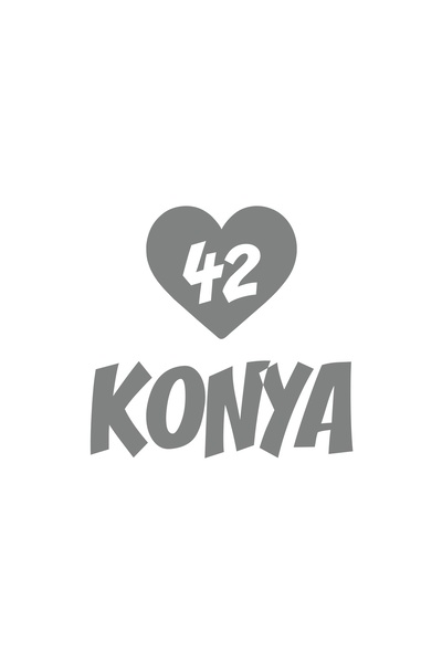 Reysa Tasarım ملصق سيارة كونيا 42 مع قلب مقاس 17x17 سم رمادي