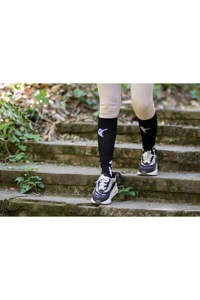 Try to Fly Μακριές κάλτσες συμπίεσης γονάτου, μαύρες