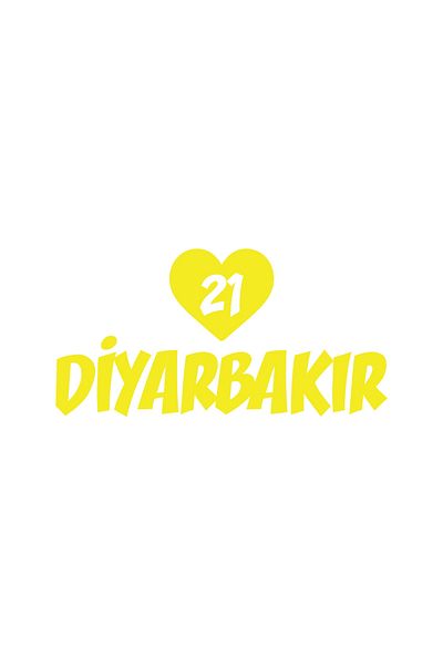 Reysa Tasarım Heart 21 Diyarbakır Car Sticker 17X17 cm Yellow