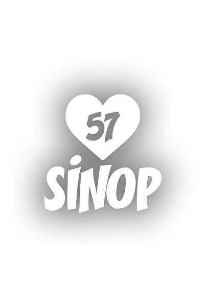Reysa Tasarım Heart 57 Sinop Car Sticker 17X17 cm White