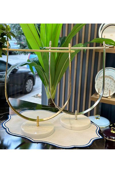 Onedekor Marblas Real Marble Metal Πολυτελής Πετσέτα Ασημί