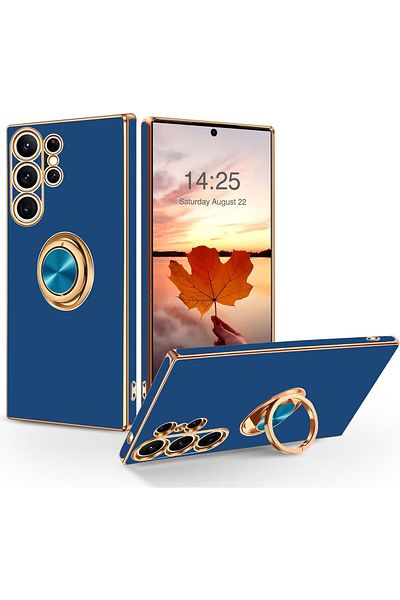 Generic Case for SAMSUNG Galaxy S23 ULTRA Luxury Silicone TPU Shockproof Ring Holder Kickstand