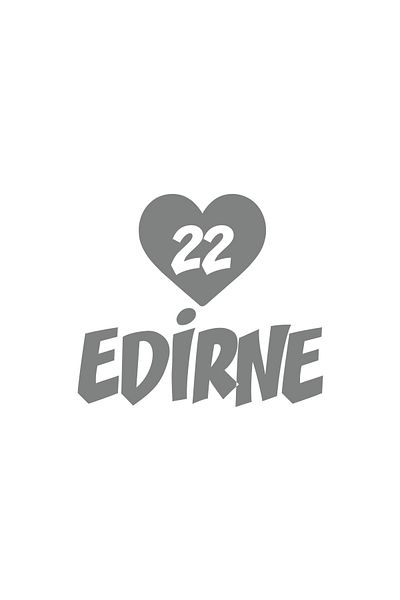 Reysa Tasarım Heart 22 Edirne Car Sticker 17X17 cm Gray