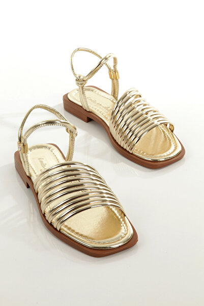 ARTI ARTI AYAKKABI MİA026-1565 Kadın Çoklu Biyeli Abiye Günlük-Düğün-Eğlence-ALTIN Tatil Terliği