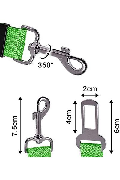 Ropet Car seat belt leash for dogs, cats, 40-70cm/2.5cm, Green