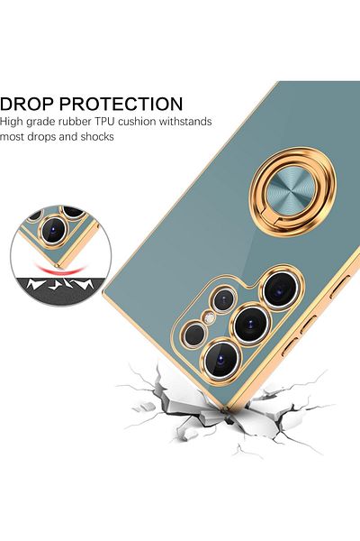Generic Case for SAMSUNG Galaxy S23 ULTRA Luxury Silicone TPU Shockproof Ring Holder Kickstand