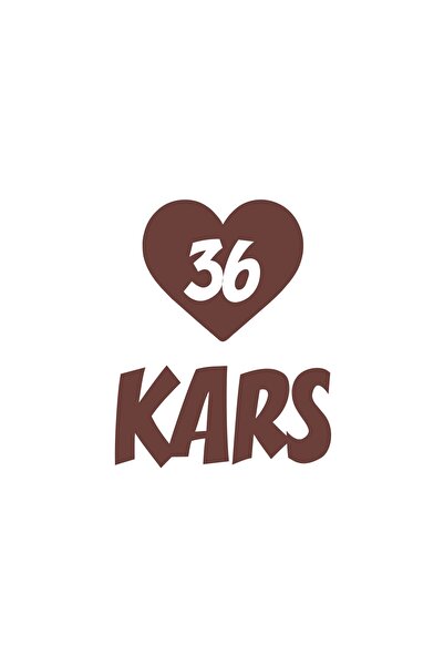 Reysa Tasarım ملصق سيارة كارز 36 على شكل قلب مقاس 17x17 سم بني