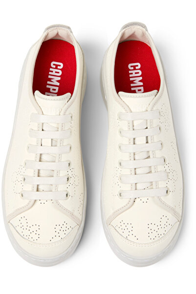 CAMPER Women's White Platform Authentic Leather Sneaker, Soft Sole & Everyday Comfort RunnerUp