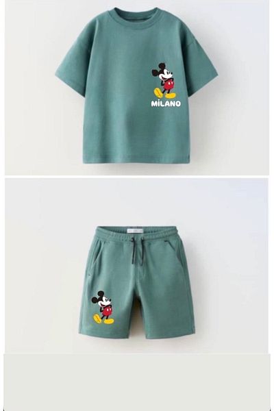 KGN GİYİM Summer Children's Bottom Top Shorts Set