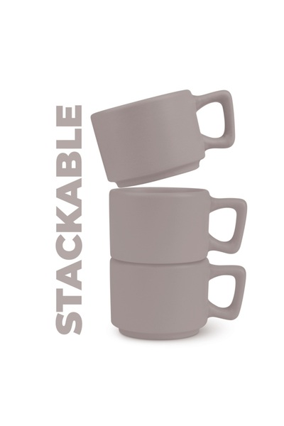 Berlinger Haus Set of espresso cups with saucers 8 pcs 100 ml Taupe Collection