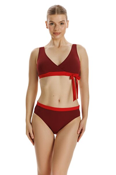 ZEKİ Σετ μπικίνι Zeki Bordo Triangle