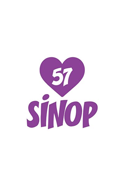 Reysa Tasarım ملصق سيارة سينوب 57 على شكل قلب مقاس 17 × 17 سم باللون الأرجواني