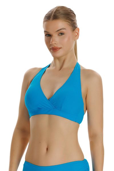 ZEKİ Zeki Turquoise Double Breasted Bikini Top