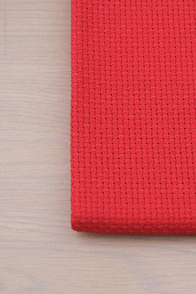 domino Embroidery Fabric Pink a Quality Cotton Red