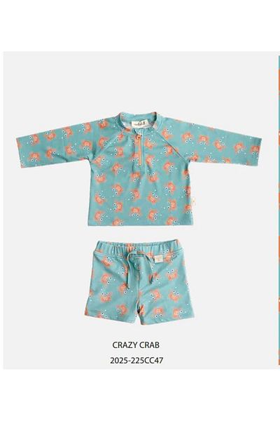 Miela Kids Uv Protected Bottom Top Baby Boy Set - Crab
