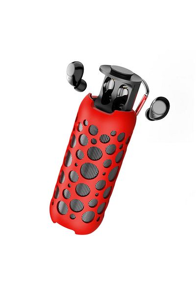 zeevos portable wireless speaker with built-in Bluetooth headphones, HI-FI stereo, 360° surround,