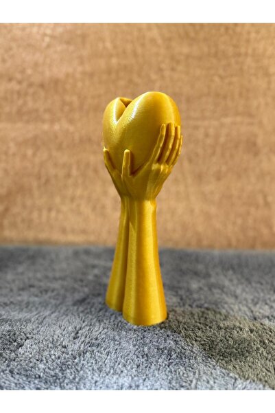 CETOYS 3D KALBİM ELLERİNİN ARASINDA GOLD RENGİNDE ŞIK DEKORATİF VAZO