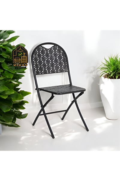 rexa Metal Folding Chair with Decorative Woven Pattern – Stylish & Durable Se...