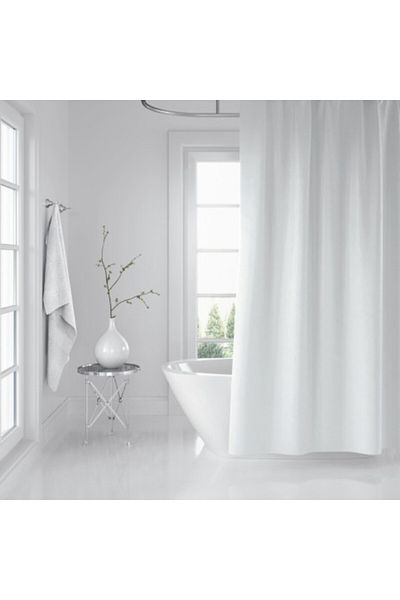 Tropikhome Perdea de duș cu 12 inele, dimensiune 180x200cm, albă, cod 016