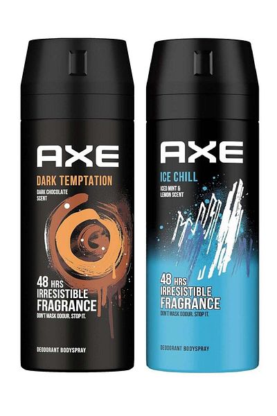 Axe Body Spray Deodorant Set of Two Scents (Dark Tempatation+Ice Chill) - 2x150ml