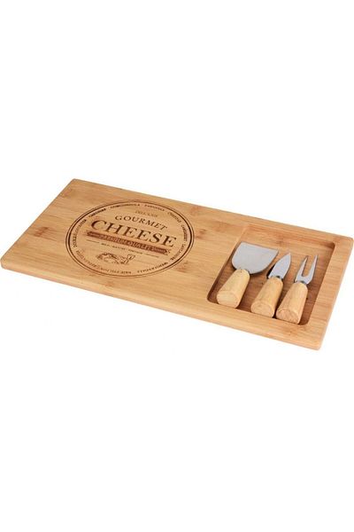 Excellent Cheese serving board with knives set of 4 GOURMET