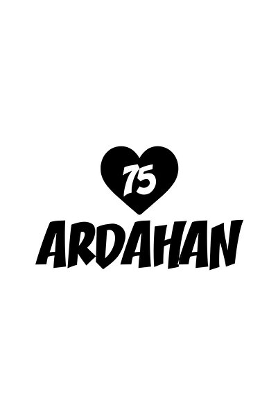 Reysa Tasarım ملصق سيارة على شكل قلب 75 أردان مقاس 17 × 17 سم باللون الأسود