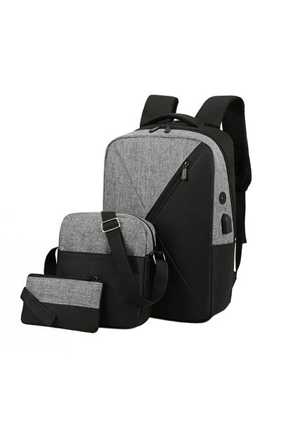 Aptel Set of 3 practical travel bags, Gonga® Grey