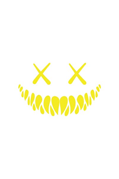 Reysa Tasarım Devil Smiling Face Car Sticker 17X17 cm Yellow