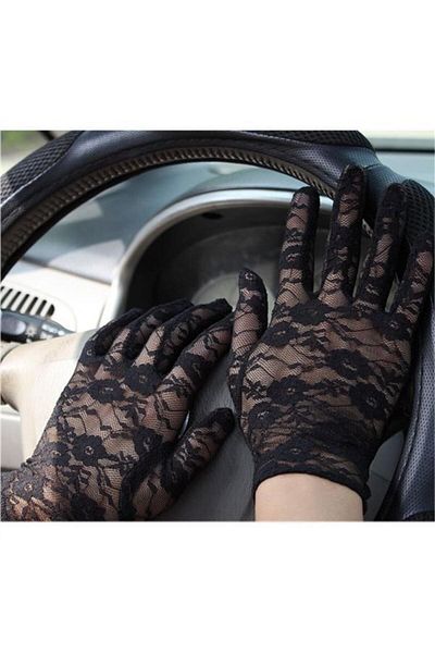 merland benvecocuk Black Color Ankle Length Lace Gloves Adult Size