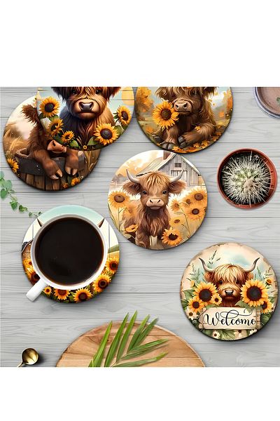 kutuTR Set of 6 Wooden Coasters Brd-002