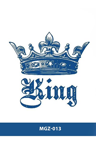 Attach MGZ-013 KIRAL TACI VE KİNG YAZILI DESEN ORTA BOY YARI KALICI DÖVME-TATTO