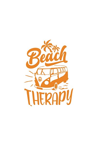 Reysa Tasarım ملصق سيارة بيتش ثيرابي مقاس 17×17 سم برتقالي