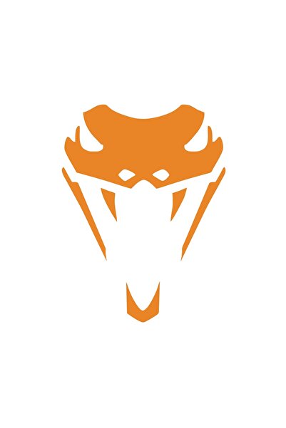 Reysa Tasarım ملصق سيارة على شكل رأس ثعبان مقاس 17 × 17 سم برتقالي